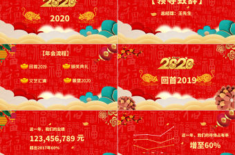 紅色喜慶新年晚會PPT模板