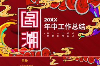 創意國潮風格工作總結PPT模板