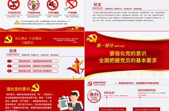 原創(chuàng)不忘初心牢記使命主題教育專題微黨課-版權(quán)可商用