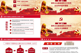  黨建風國有企業基層組織工作條例PPT模板