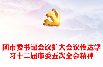 大氣創(chuàng)意團(tuán)市委書記會(huì)議傳達(dá)學(xué)習(xí)十二屆市委五次全會(huì)精神PPT課件(講稿)