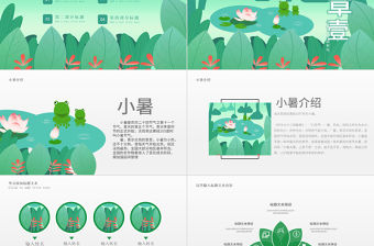 原創二十四節氣小暑ppt模板-版權可商用