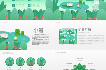 原創(chuàng)二十四節(jié)氣小暑ppt模板-版權(quán)可商用