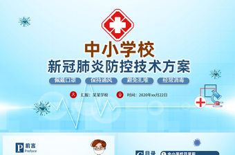 原創中小學校新冠肺炎防控技術方案抗擊疫情PPT