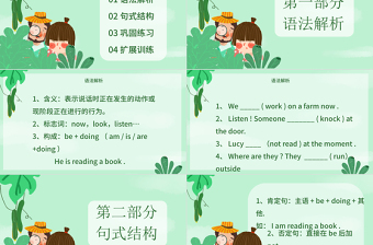 人教版英語課件小學(xué)六年級內(nèi)容型綠色PPT