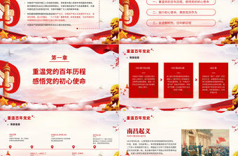 簡約黨政風建黨百年見證滄海建黨節PPT