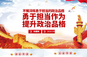 勇于擔當作為提升政治品格做合格黨員黨課PPT模板