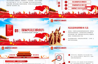 藍色大氣國家憲法日大力弘揚憲法精神依法治國專題黨課PPT