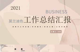 簡(jiǎn)約大氣莫蘭迪配色工作總結(jié)通用ppt模板