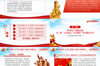 藍色大氣黨員干部要從黨的百年光輝歷史中堅定初心使命慶祝建黨100周年PPT