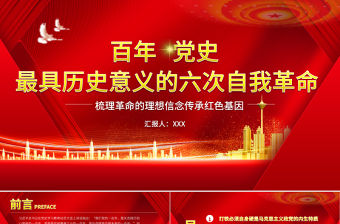 2021最具歷史意義的六次自我革命PPT建黨100周年專題輔導黨課課件PPT模板