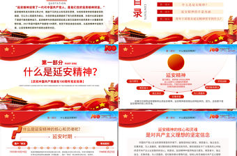 2021延安精神永放光芒PPT慶祝中國共產黨成立100周年專題黨史黨課PPT模板