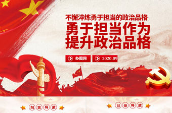 勇于擔當作為提升政治品格做合格黨員黨課PPT模板