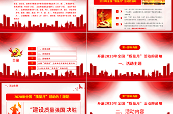 紅色大氣學(xué)習(xí)解讀2020年全國“質(zhì)量月”活動的通知ppt模板