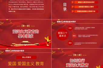 大紅色弘揚愛國主義精神PPT黨政模板