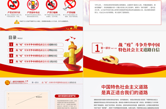 七一黨課在中外戰(zhàn)疫對比中升華四個自信PPT模板-含講稿
