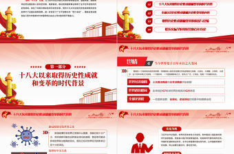 黨的十八大以來的歷史性成就和變革PPT2021紅色建黨100周年黨史學(xué)習(xí)教育專題黨課PPT