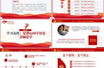 極簡風(fēng)黨員干部要捫心七問樹形象專題黨課PPT模板