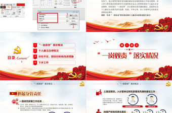 黨建風一崗雙責落實情況個人基層黨員廉潔從業情況報告黨課PPT