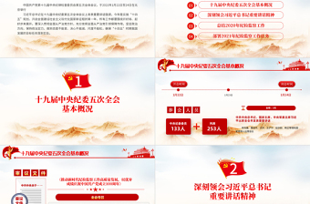 簡潔風(fēng)十九屆中央紀律檢查委員會第五次全體會議公報PPT
