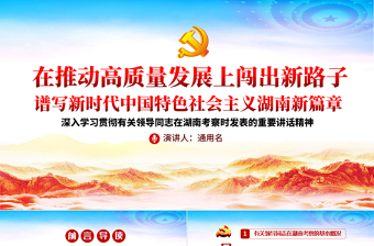 考察湖南重要讲话精神就业ppt