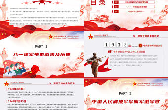 2020八一建軍節(jié)軍史軍魂國防教育愛國教育PPT模板