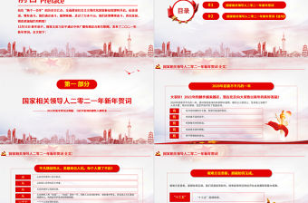 2021漸變云海新年賀詞解讀金句學習黨課PPT