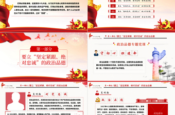 紅色簡約黨政風黨員干部要立好“四德”黨課ppt
