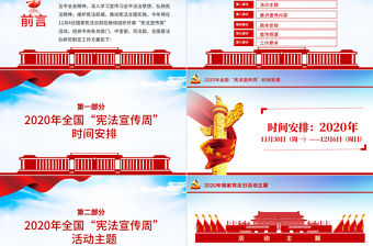 藍色簡約國家憲法日憲法宣傳周工作方案法制宣傳教育黨課ppt