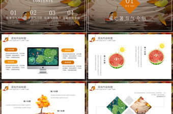 原創金秋豐收季節秋天秋季二十四節氣處暑PPT模板