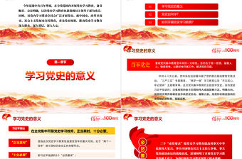 2021慶祝建黨一百周年七一建黨節簡約輝煌百年史PPT