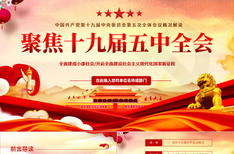 2020聚焦十九屆五中全會精神解讀PPT模板