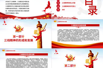 精美大氣三線精神的核心內(nèi)容與現(xiàn)實意義黨課PPT課件