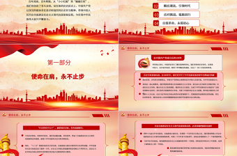 2021百年大黨的歷史擔當PPT模板黨史知識黨性教育黨課