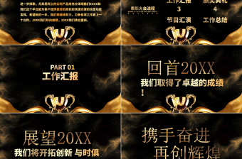 黑金奢華風(fēng)勇往直前再創(chuàng)輝煌企業(yè)文化宣傳年會PPT模板