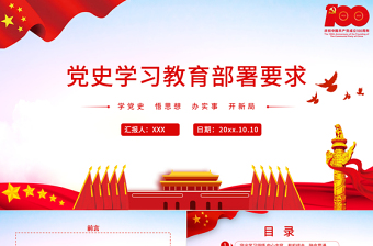 2021黨史學習教育部署要求PPT建黨100周年學黨史專題教育PPT模板