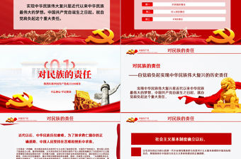 1921-2021中國共產黨的歷史責任PPT紅色莊嚴黨對民族人民的歷史責任建黨100周年黨史黨課課件