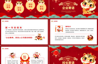 2022虎年新年寄語PPT紅色中國風(fēng)愛崗敬業(yè)奉獻(xiàn)創(chuàng)新成長模板