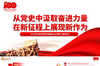 2021從黨史中汲取奮進(jìn)力量在新征程上展現(xiàn)新作為PPT黨支部黨委黨組建黨100周年主題活動(dòng)