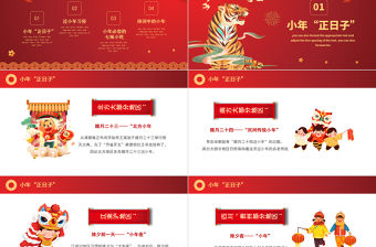 2022小年納福PPT中國風虎年中國傳統節日小年習俗介紹模板