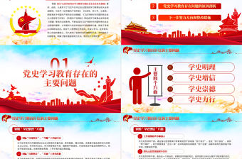 2022民主生活會對照檢查材料PPT紅色精品黨政風黨工委黨史學習教育專題黨課課件模板