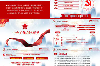 中央經(jīng)濟(jì)工作會議精神PPT藍(lán)色大氣2022年中國經(jīng)濟(jì)工作重點(diǎn)內(nèi)容解讀黨課課件下載