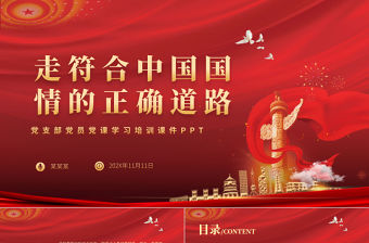 走符合中國國情的正確道路PPT紅色黨政風黨支部黨員專題黨課學習輔導課件