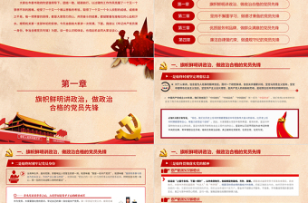 牢記共產(chǎn)黨員第一身份PPT紅色簡約風爭當合格黨員先鋒黨員干部專題黨課學習課件