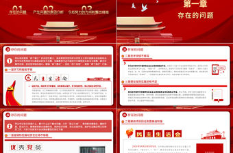 2022民主生活會對照檢查材料PPT紅色政黨風黨工委黨史學習教育專題黨課課件模板