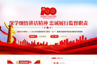 2021深學(xué)細(xì)悟講話精神忠誠履行監(jiān)督職責(zé)紀(jì)檢部門學(xué)習(xí)七一講話精神監(jiān)察黨課ppt