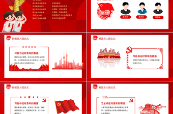 新團員入團儀式PPT紅色精品入團誓詞凝聚青春力量共筑青春夢想入團流程團課課件