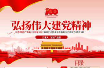 2021弘揚偉大建黨精神PPT慶祝中國共產黨成立100周年黨史學習教育專題黨課課件
