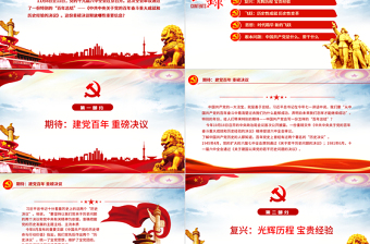 十九屆六中全會(huì)審議通過重磅決議釋放哪些重要信息PPT紅色大氣黨的百年奮斗重大成就和歷史經(jīng)驗(yàn)黨課課件