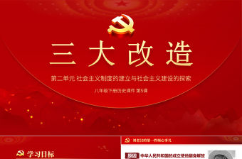 三大改造PPT傳統中國風對農業手工業和資本主義工商業進行的社會主義改造歷史學習課件